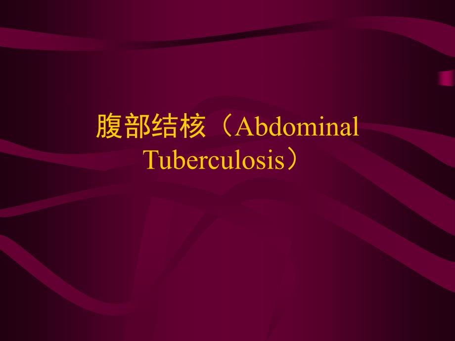 消化系统影像诊断：腹部结核（Abdominal Tuberculosis）_第1页