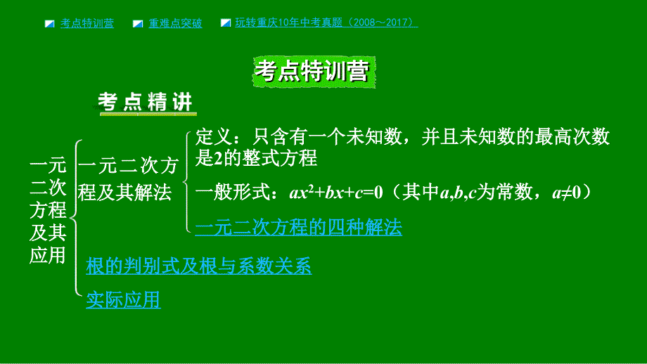 数学第二章 方程（组）与不等式（组）第2节 一元二次方程及其应用_第2页