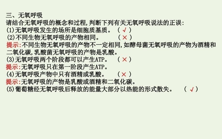 2020版新教材高中生物53细胞呼吸的原理和应用课件新人教版必修1_第5页