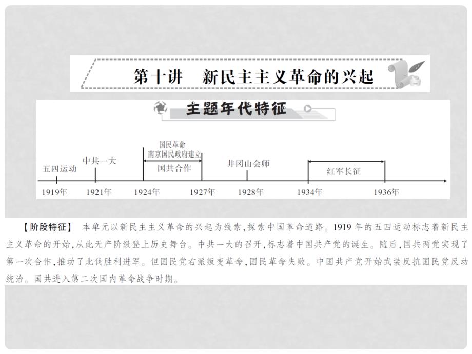 中考历史全程突破 第二部分 教材研析篇 中国近代史 第十讲 课件 北师大版_第1页