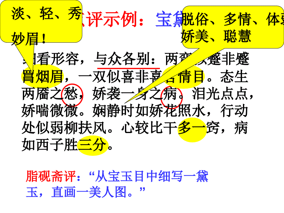 林黛玉进贾府运用点评式读书法分析人物形象课件_第3页