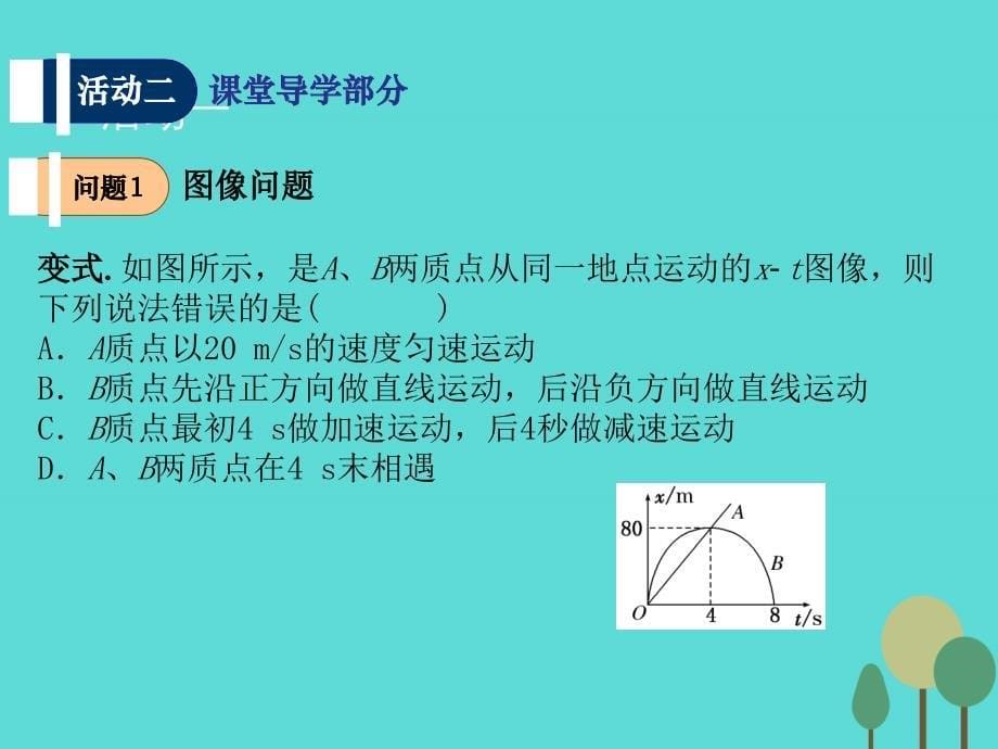 高三物理第一章 运动的描述（第4课时）运动图像 追击相遇问题（必修1）_第5页