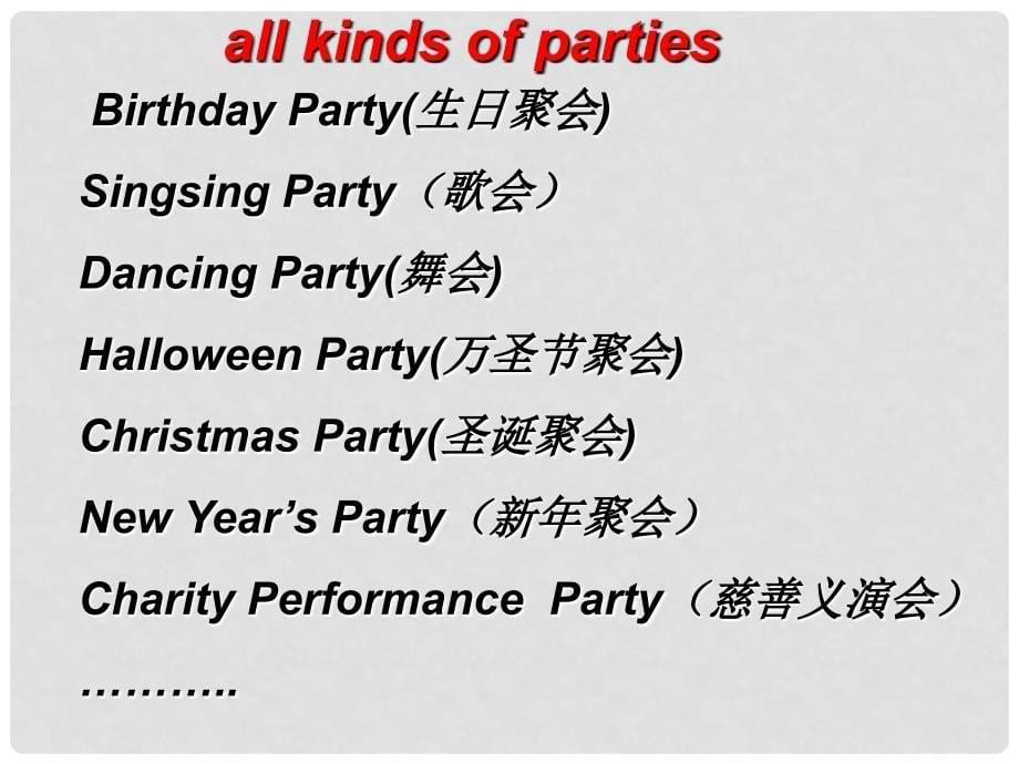 陕西省西安市回民中学八年级英语上册 Unit 9 Can you come to my party课件 （新版）人教新目标版_第5页