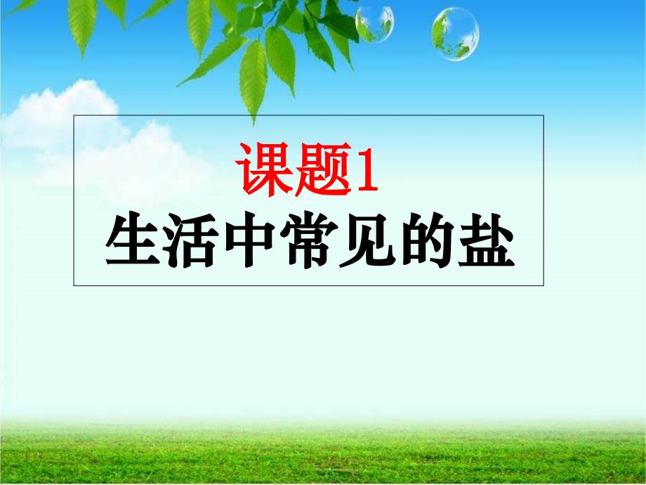 人教版九年级化学下册第11单元课题1生活中常见的盐_第1页