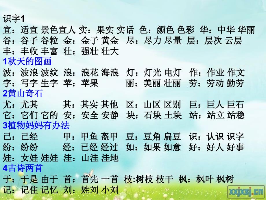 二年级生字组词和知识点.ppt_第1页