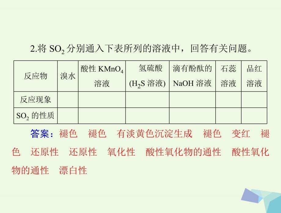 高考化学大一轮专题复习 第二单元 元素及其化合物 第讲 硫及其化合物课件_第5页