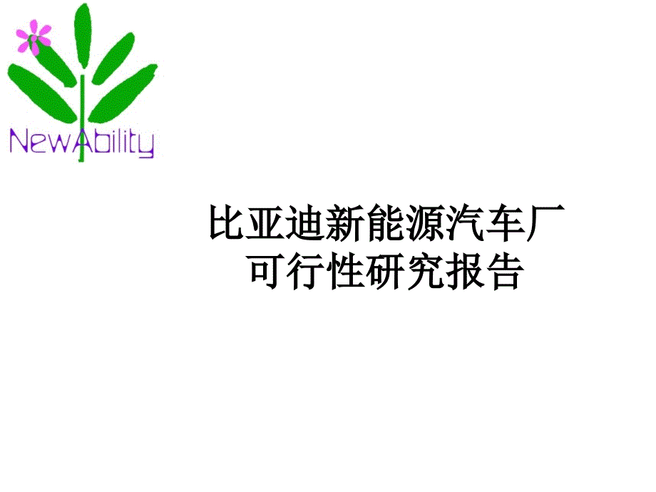 比亚迪新能源汽车厂可行性研究报告演示_第1页