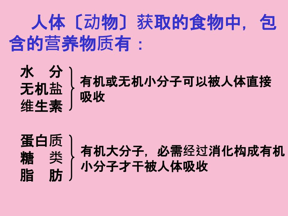 人体动物获取食物中包含营养物质有ppt课件_第2页