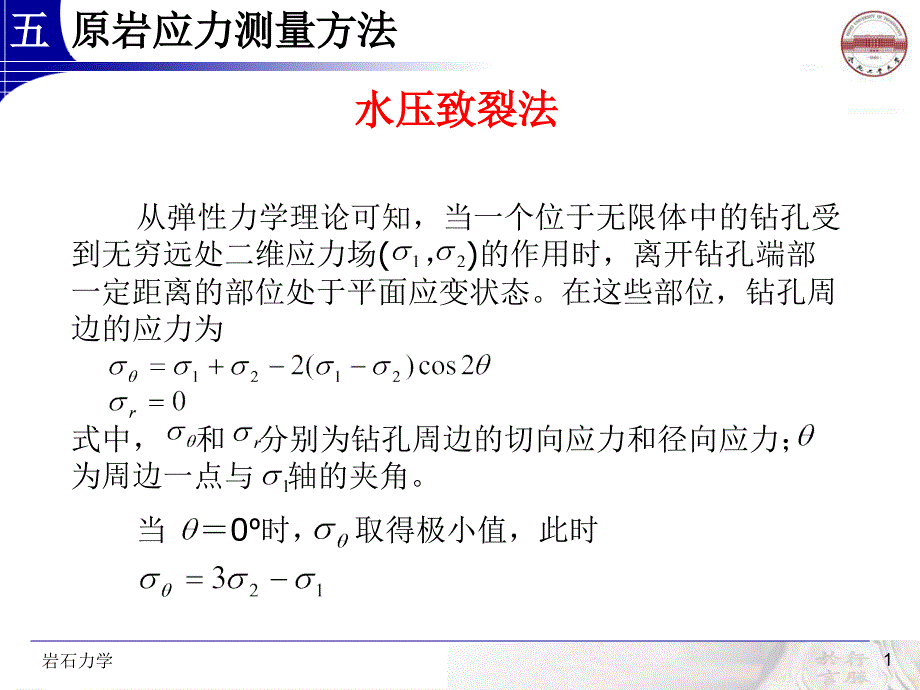 原岩应力测量方法水压破裂法PPT_详细_第1页