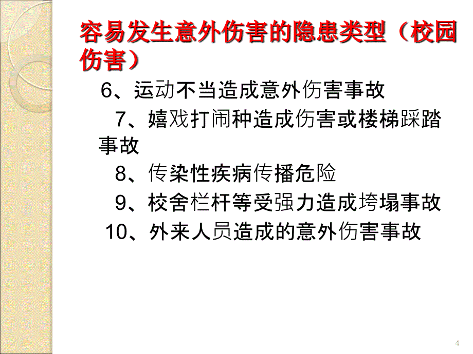 安全教育周主题班会ppt课件1_第4页