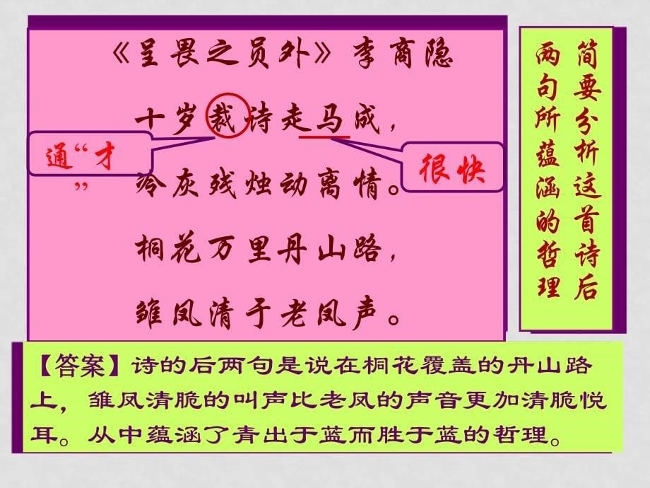 高考语文复习 古代诗歌鉴赏题的正确表达 课件_第5页