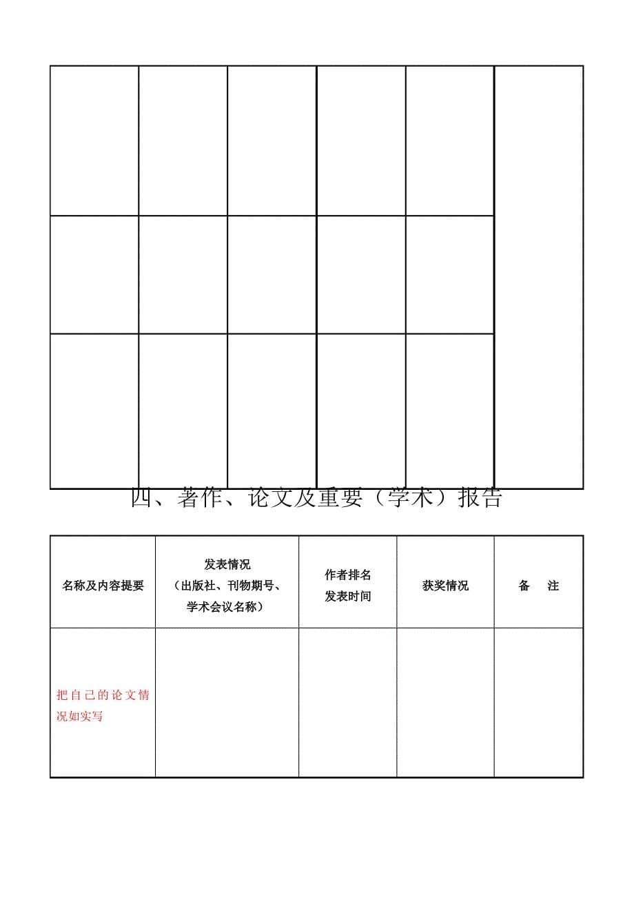 辽宁省专业技术资格评定表模板_第5页