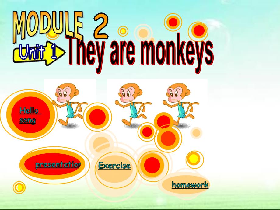 三年级下册英语课件－Module2 Unit1 They are monkeys.｜外研社三起(共27张PPT)教学文档_第1页