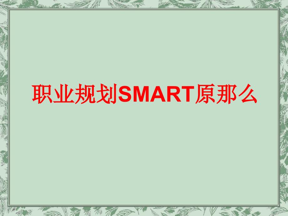 职业规划 SMART目标管理原则_第1页