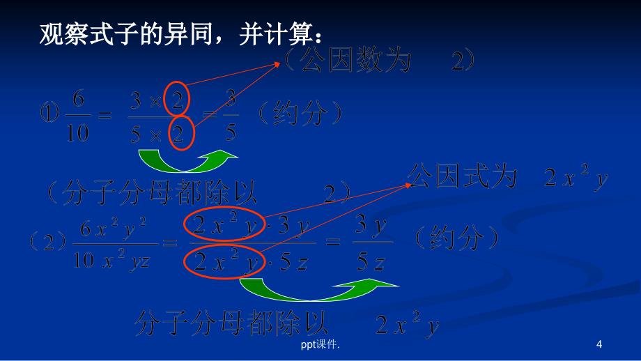 分式的约分和通分ppt课件_第4页