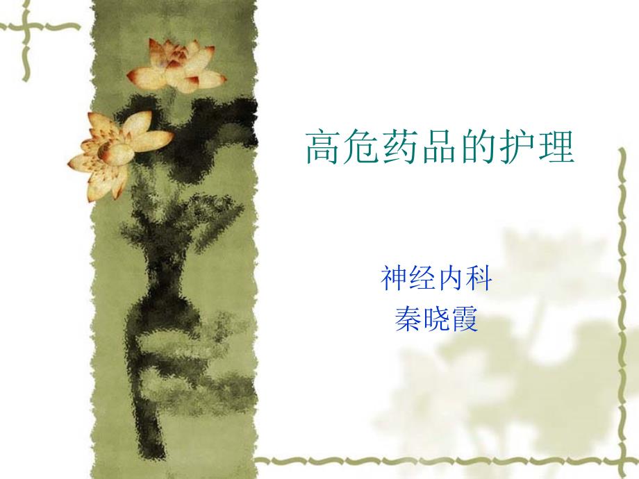 秦晓霞高危药品的护理.ppt_第1页