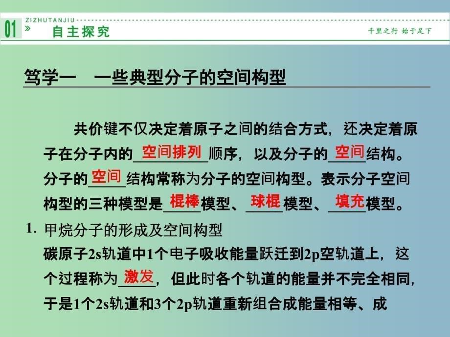 高中化学 2.2.1一些典型分子的空间型构课件 鲁科版选修3 .ppt_第5页