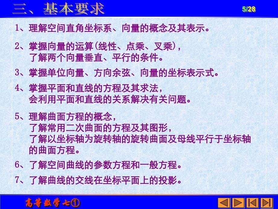 多元函数微积分第一节空间解析几何_第5页