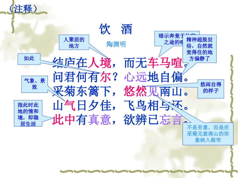 高中语文沪教版第一册：《饮酒》教学课件_第4页