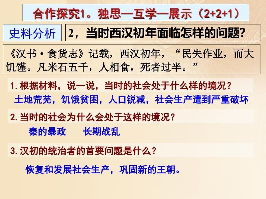 七年级历史上册第3单元秦汉时期统一多民族国家的建立和巩固第11课西汉建立和“文景之治”课件新人教版_第5页