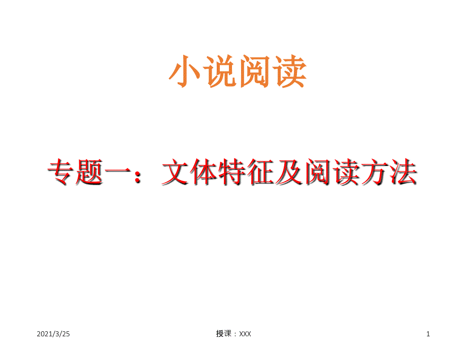 1、小说文体知识及阅读方法PPT课件_第1页