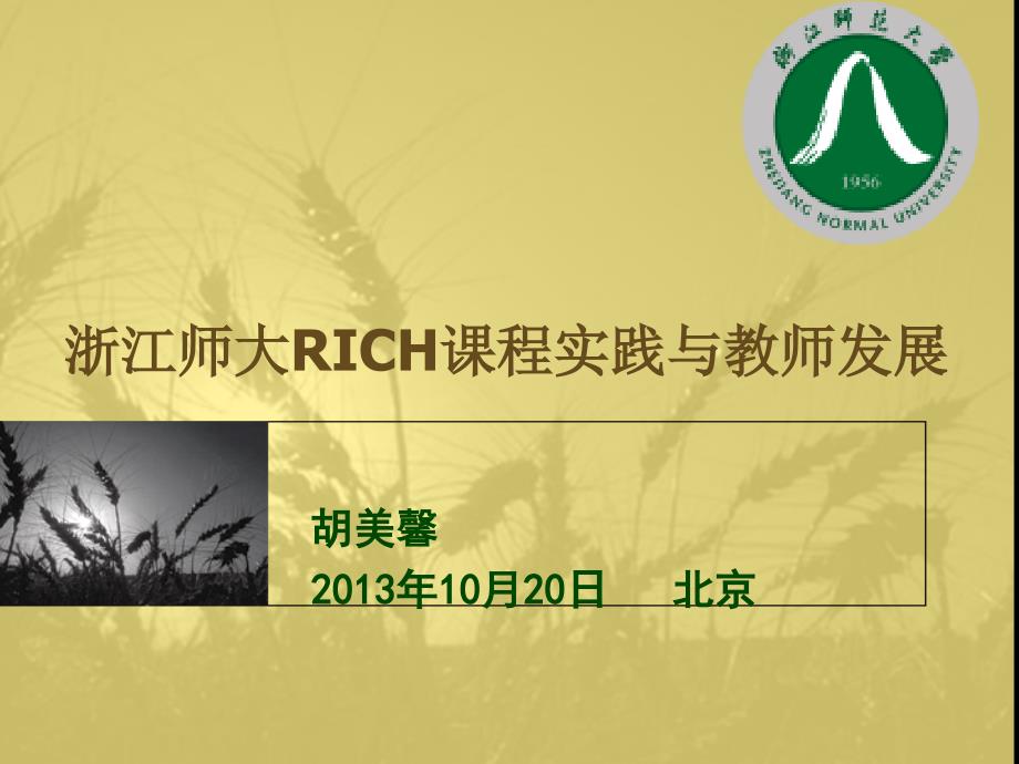 浙江师大RICH课程实践与教师发展_第1页