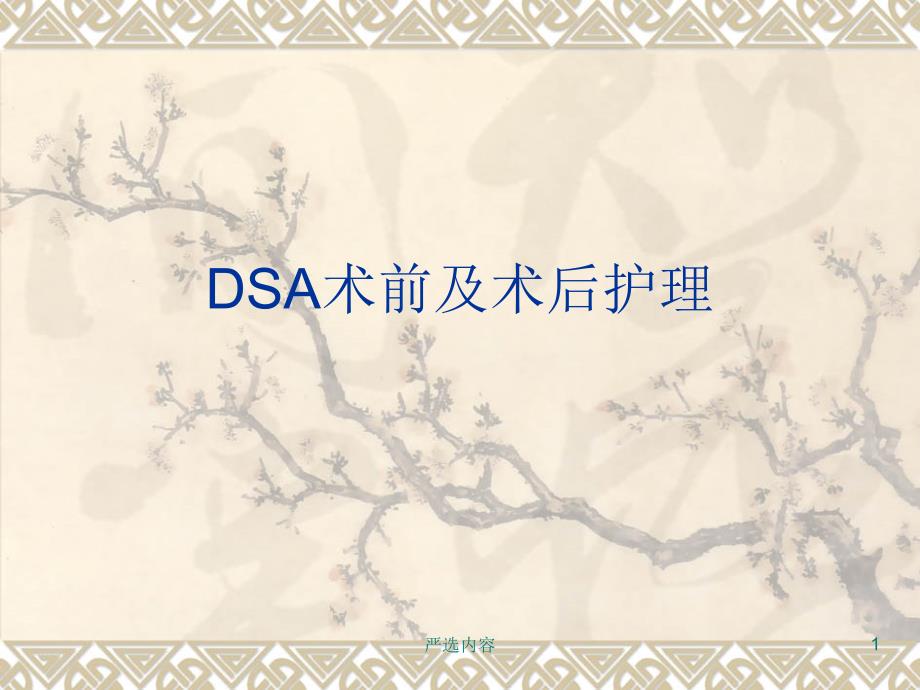 DSA术前及术后护理优选内容_第1页