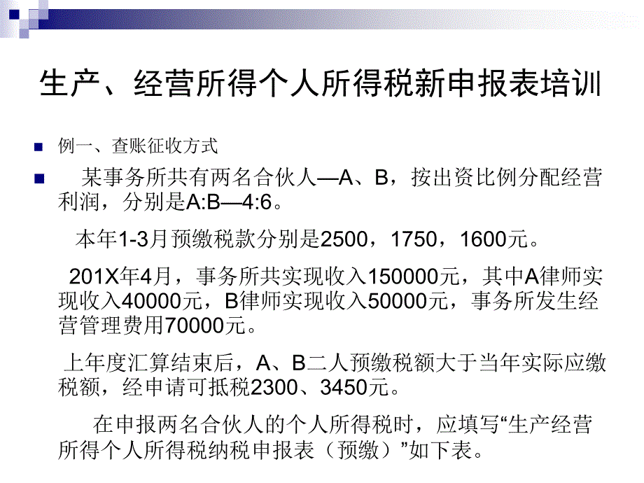 生产经营所得个人所得税新申报表培训_第2页