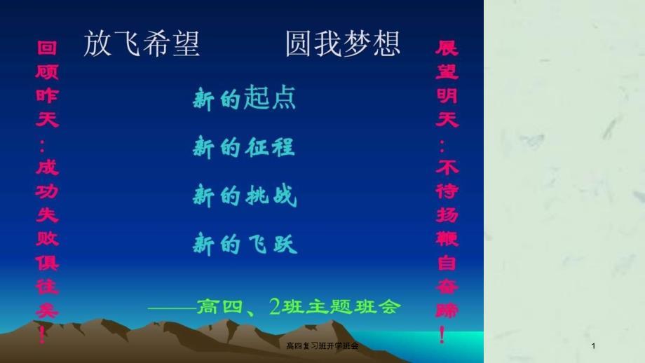 高四复习班开学班会.ppt