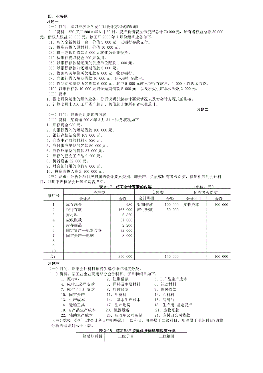 会计学练习题及答案_第3页