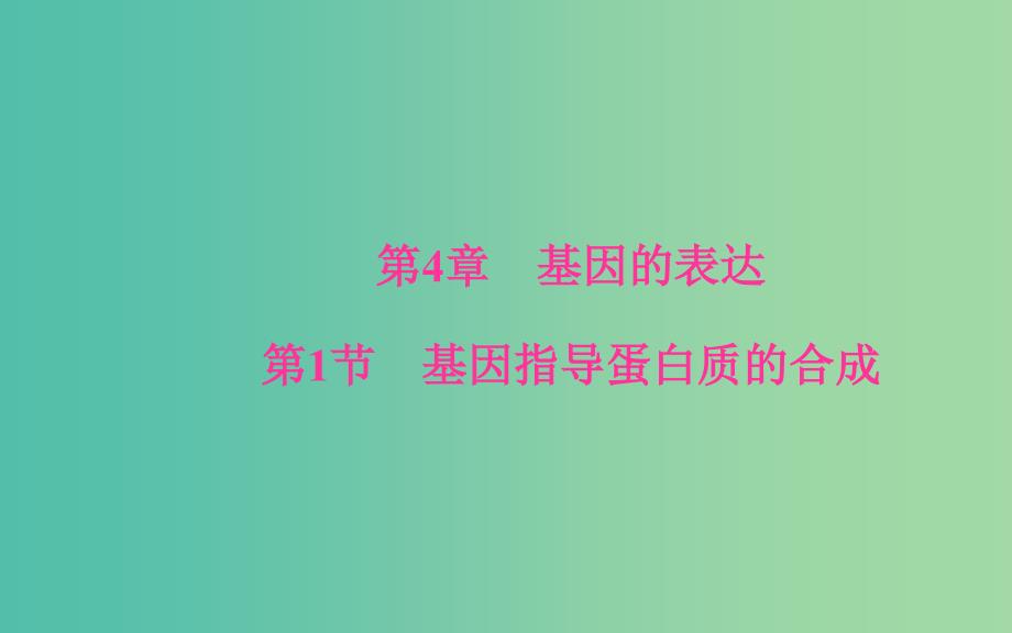 高中生物 第4章 基因的表达 第1节 基因指导蛋白质的合成课件 新人教版必修2.ppt_第1页