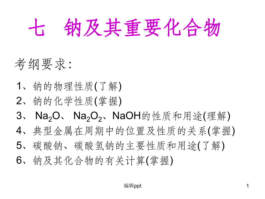 钠及其化合物最新版本_第1页