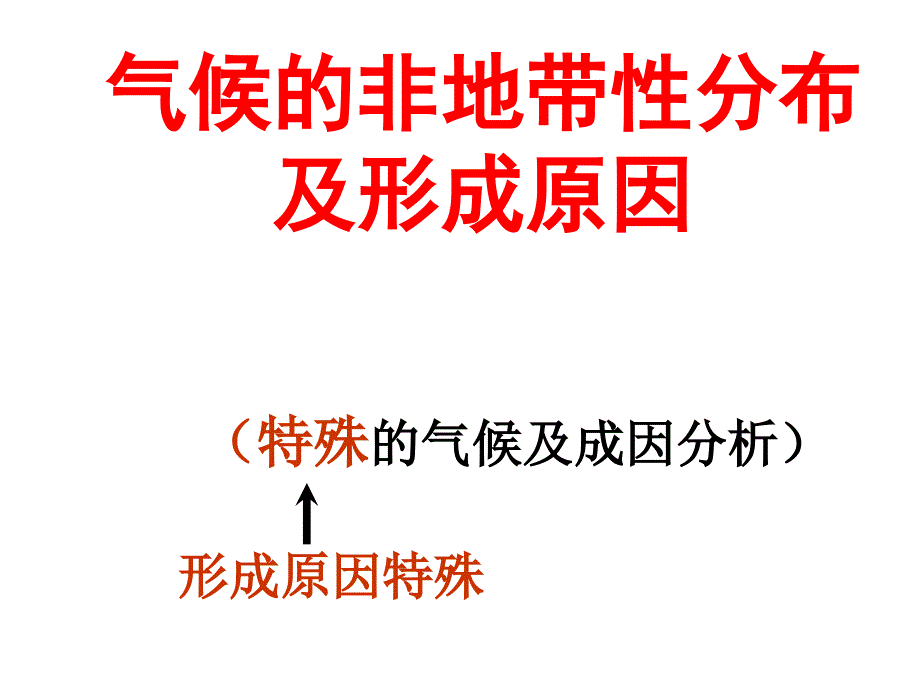 气候的非地带性分布及形成原因_第1页