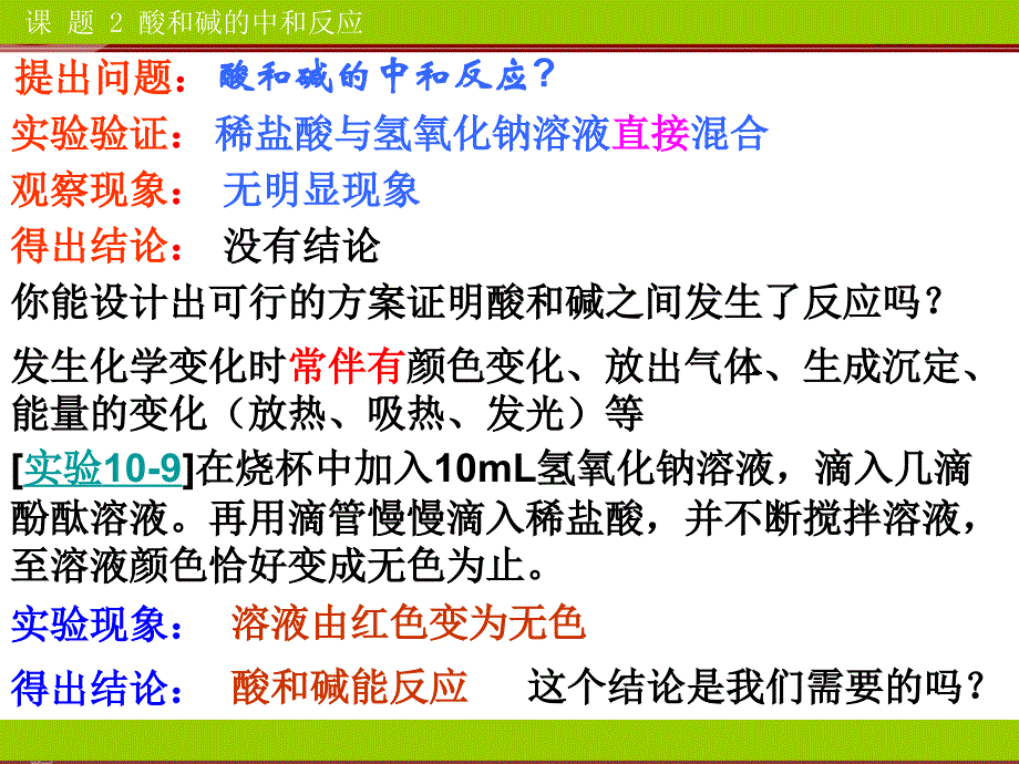 九年级化学下册第10单元课题2酸和碱的中和反应第1课时 课件_第4页