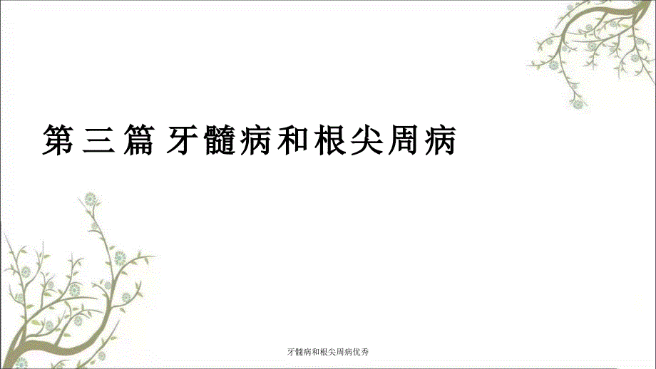 牙髓病和根尖周病优秀课件_第1页