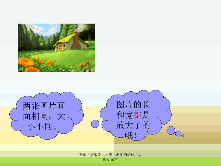 西师大版数学六年级上册图形的放大与缩小副本课件_第5页