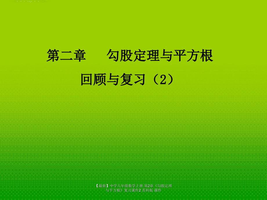 最新八年级数学上册第2章勾股定理与平方根复习2苏科版_第2页