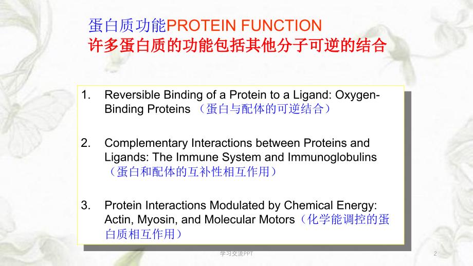 蛋白质结构与功能的关系课件_第2页