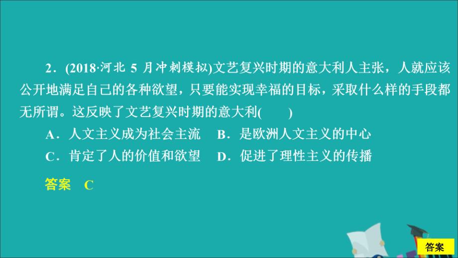 通史版2020年高考历史一轮复习第四部分第十二单元西方近代工业文明的前奏mdash1415世纪18世纪中期第4讲文艺复兴与宗教改革课后作业课件人民版_第4页