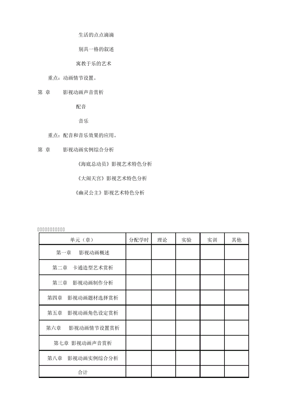 《中外动画赏析》课程教学大纲_第3页