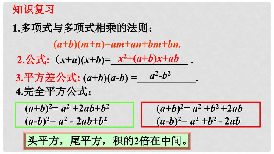 八年级数学上册 第14章 整式的乘法与因式分解 14.2 乘法公式 14.2.2 完全平方公式（第2课时）教学课件 （新版）新人教版_第2页