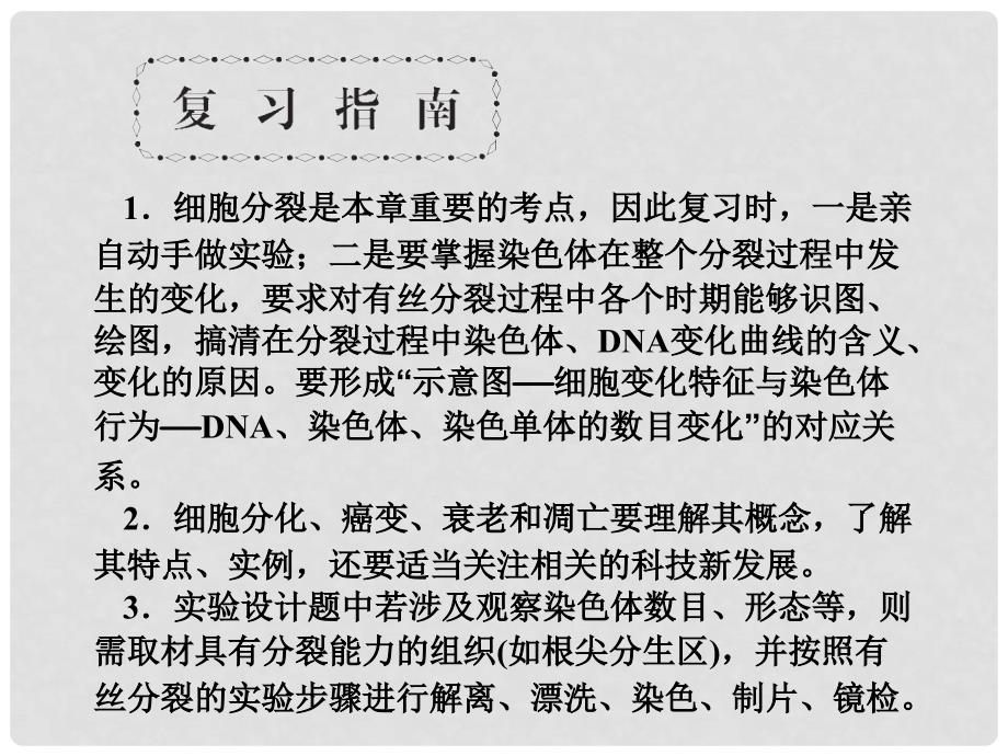 高考生物第一轮总复习 5.21细胞的生命历程课件 新人教版必修1_第3页