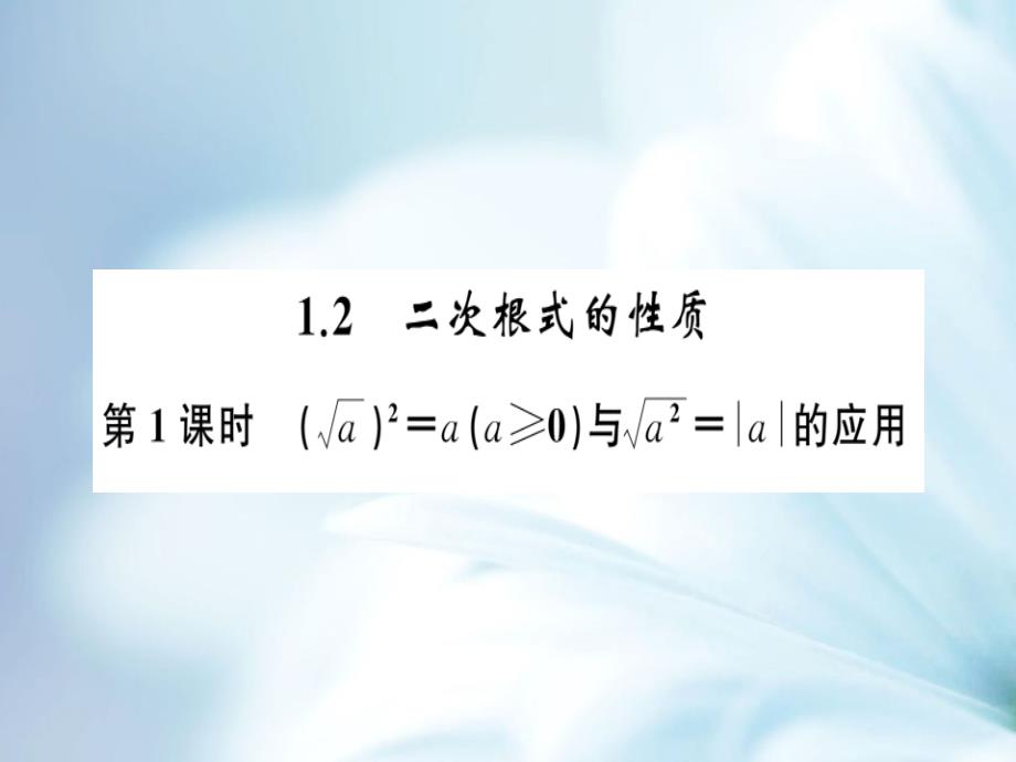 精品八年级数学下册第1章根式1.2二次根式的性质第1课时习题课件浙教版_第2页