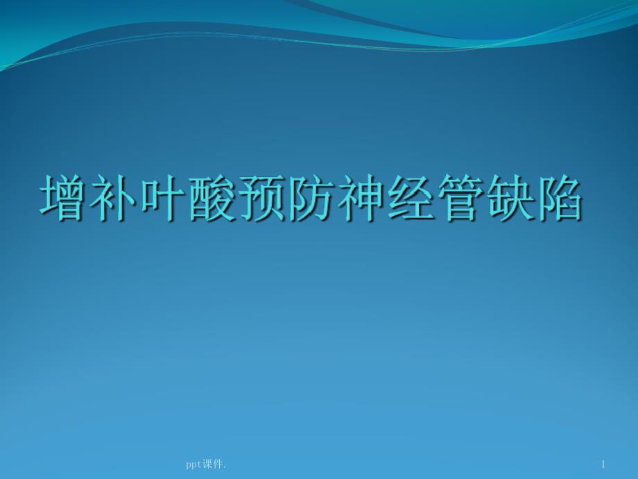 增补叶酸预防神经管缺陷ppt课件_第1页