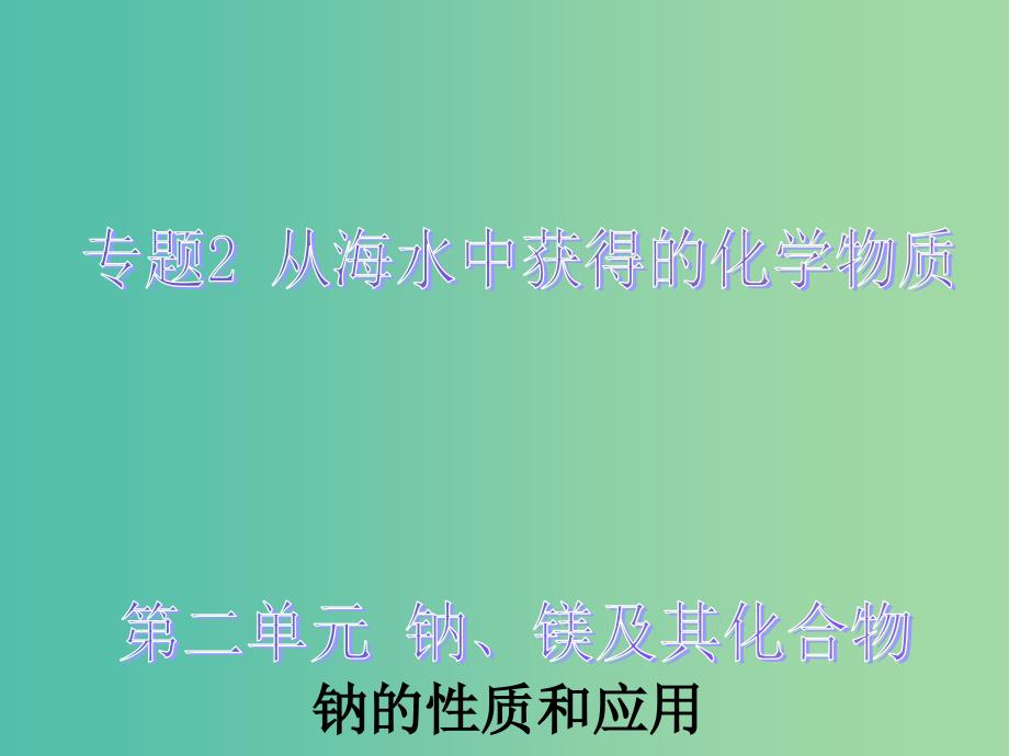 高中化学 2.2.1《钠的性质和应用》课件 苏教版必修1.ppt_第1页