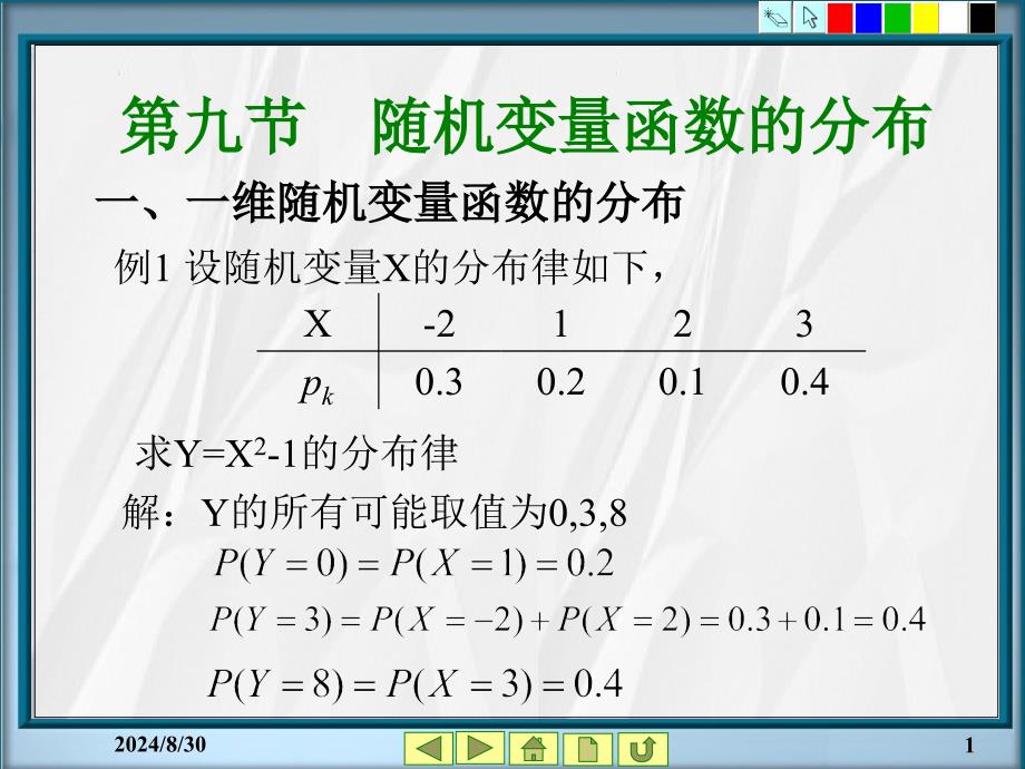 概率统计教学资料第2章随机变量及其分布9节_第1页