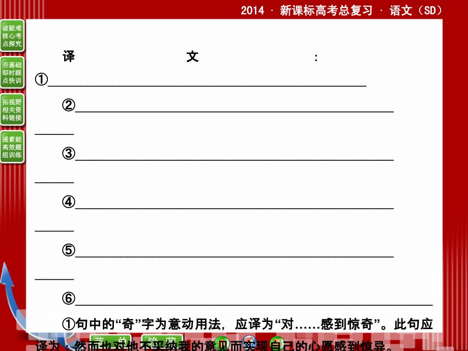 高考语文二轮复习课件(教师)：10.5理解并翻译文中的句子_第3页