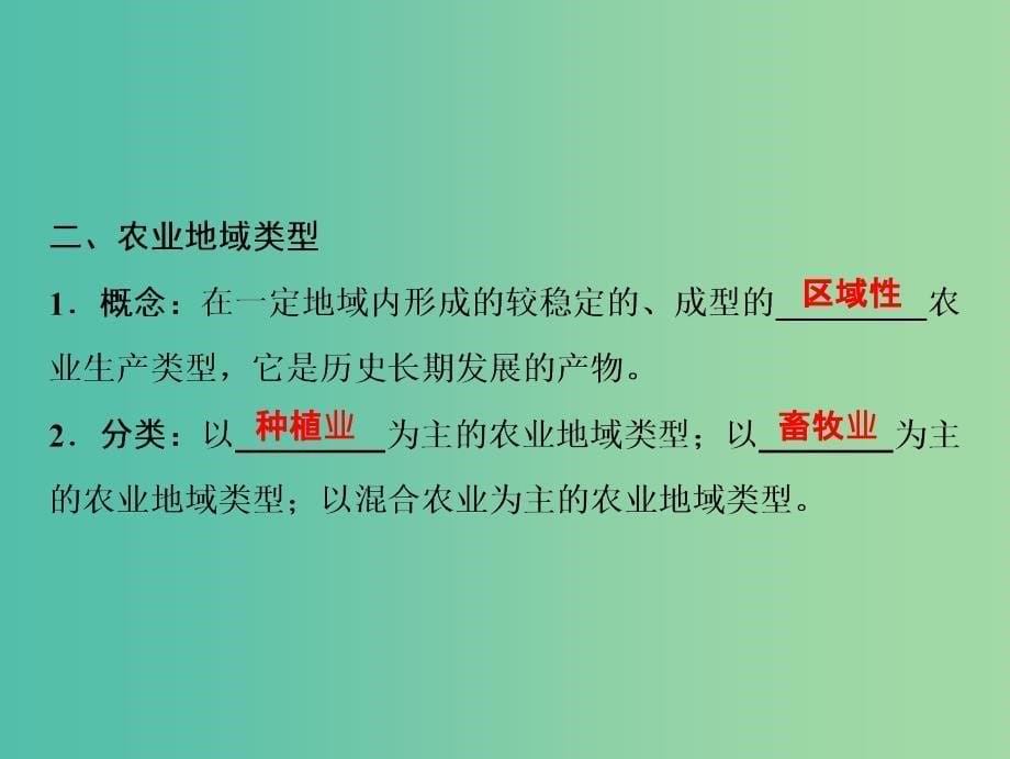 2019版高考地理一轮复习 7.1 农业生产与地理环境课件 鲁教版.ppt_第5页