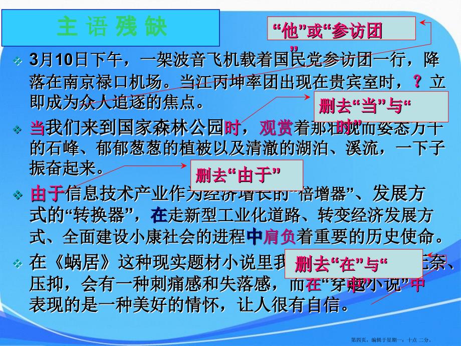 病句成分残缺或赘余课件_第4页