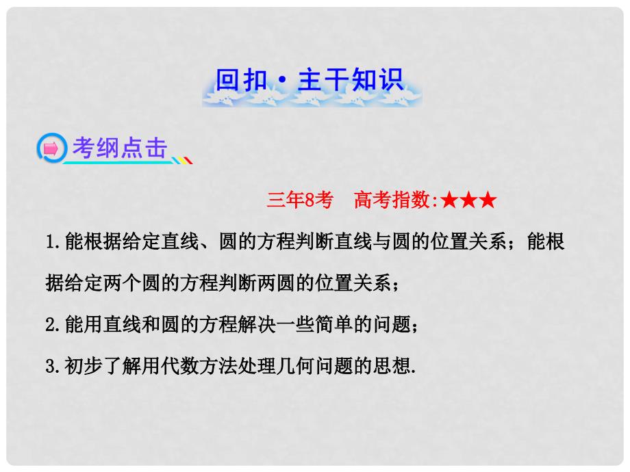 高中数学 （主干知识+典例精析）8.4直线与圆、圆与圆的位置关系课件 理 新人教B版_第2页